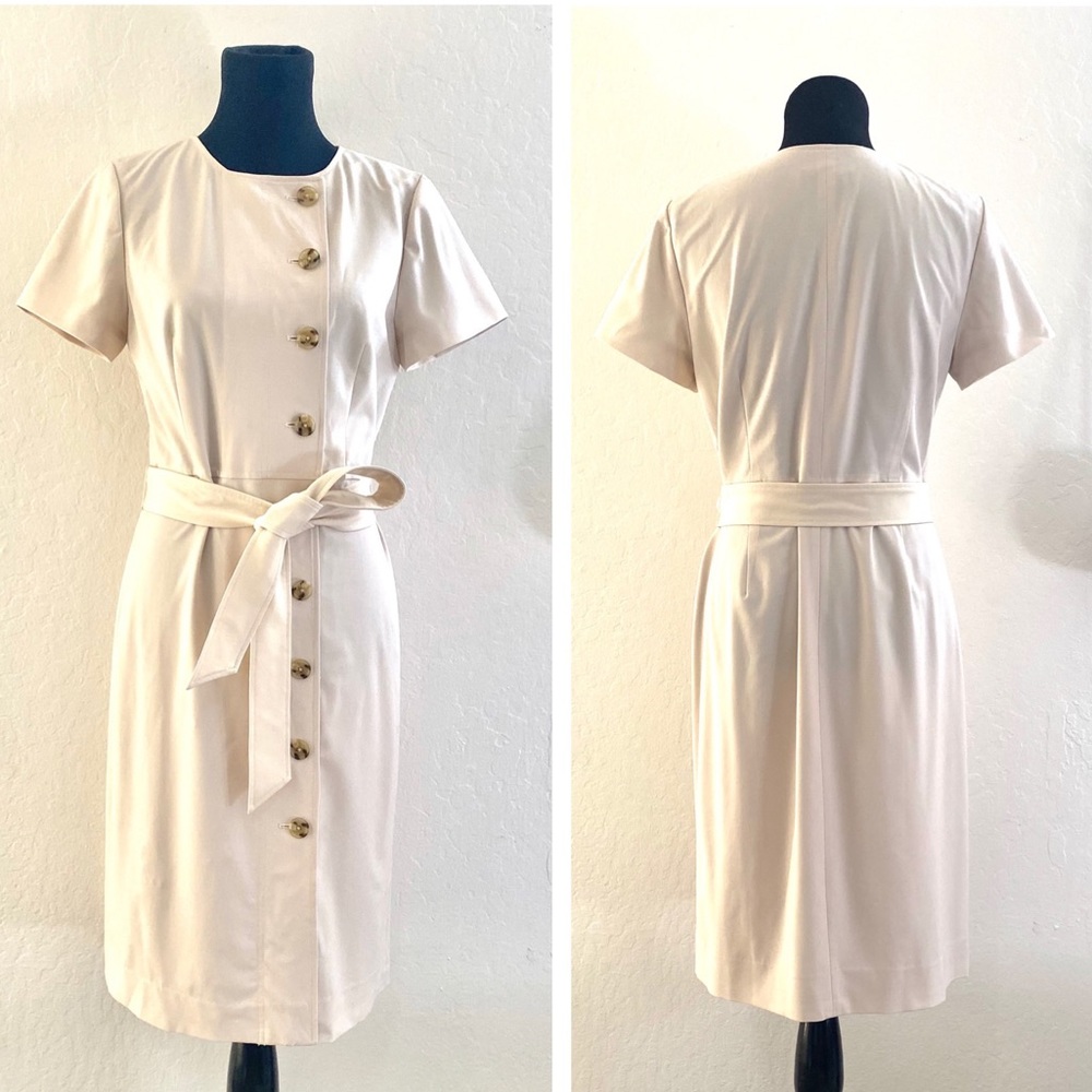 J. Crew 365, white dress, button-down size 8